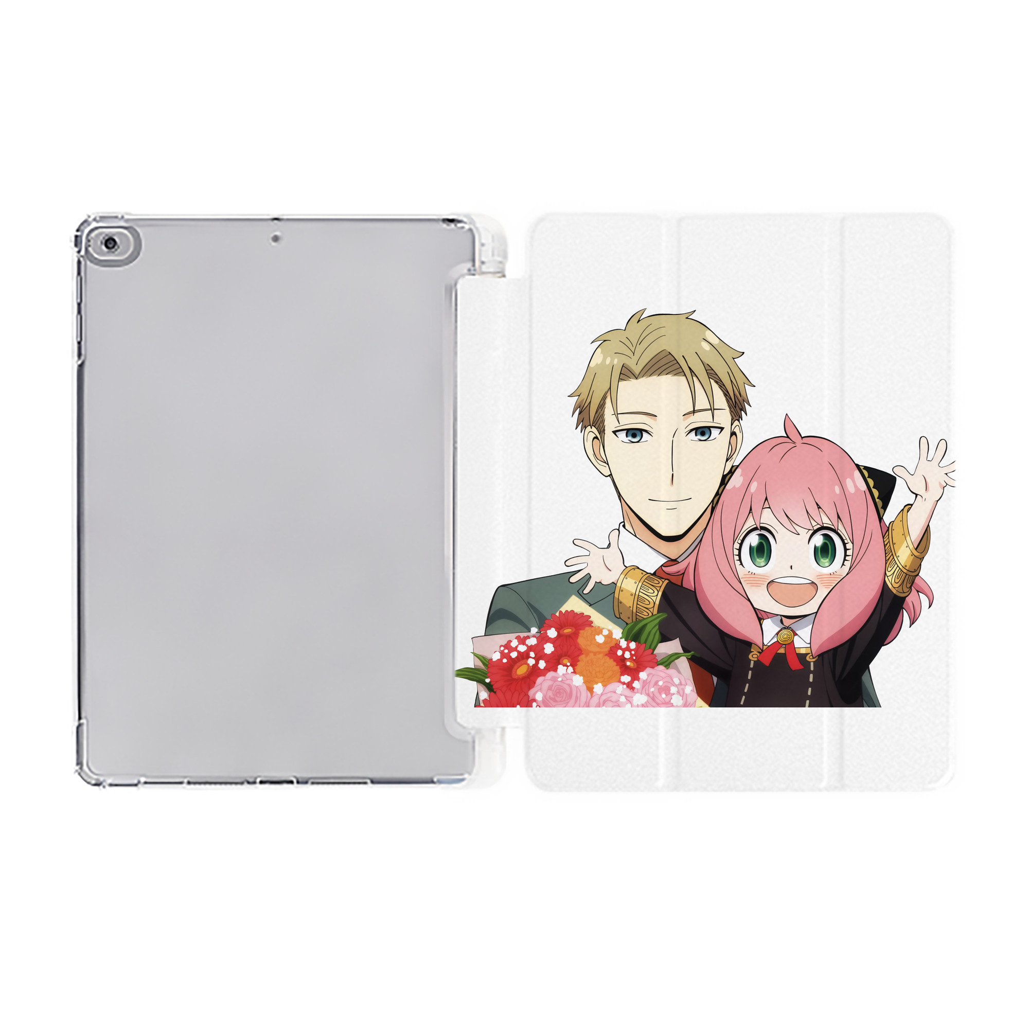 （画像用） SPY×FAMILY间谍家家酒 IPad ケース ペン収納付き 三つ折りスタンド PUレザー×シリコン 対応機種9.5/10.5/10.9インチ